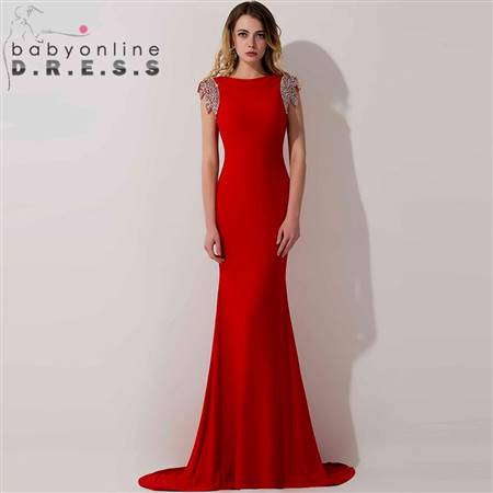 red gown with sleeves
