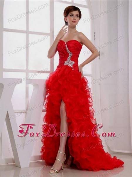 red high low prom dresses