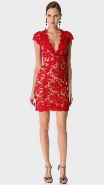red lace cocktail dress