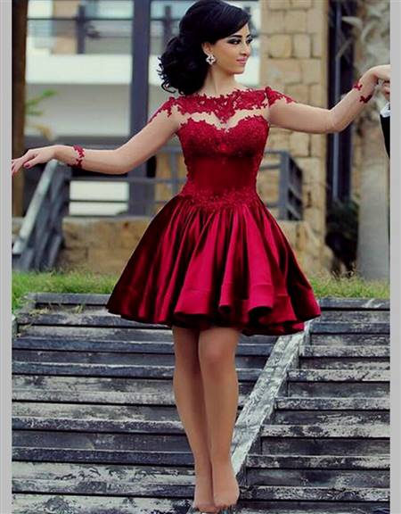 red lace cocktail dress