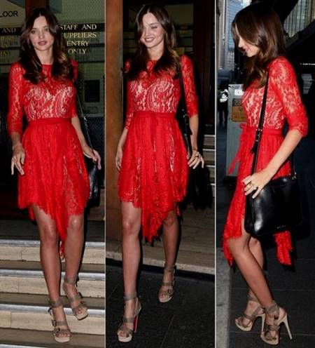 red lace dress miranda kerr