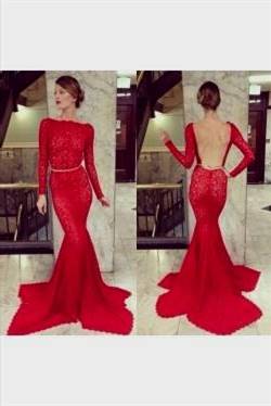 red lace gown with open back