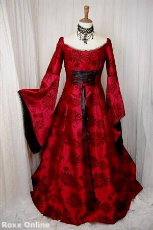 red medieval ball gowns
