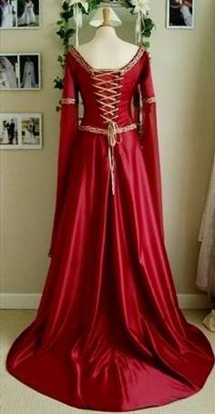 red medieval princess dresses