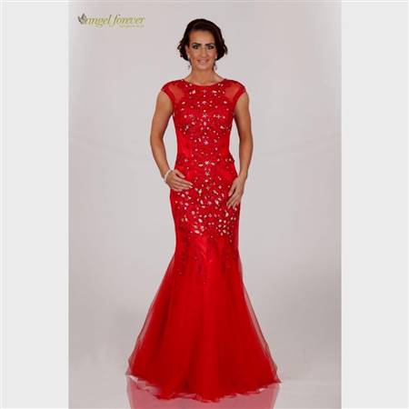 red mermaid evening dresses