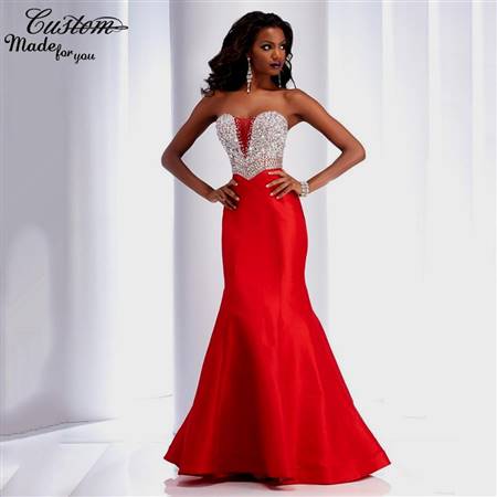 red mermaid prom dress