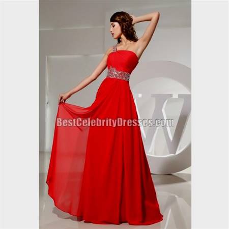 red one shoulder bridesmaid dresses