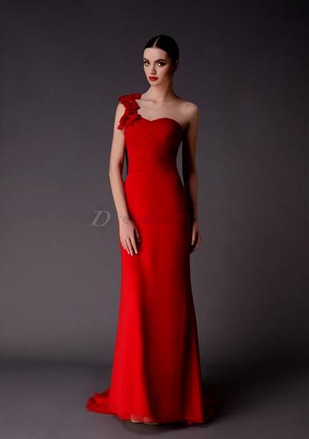 red one shoulder prom dress