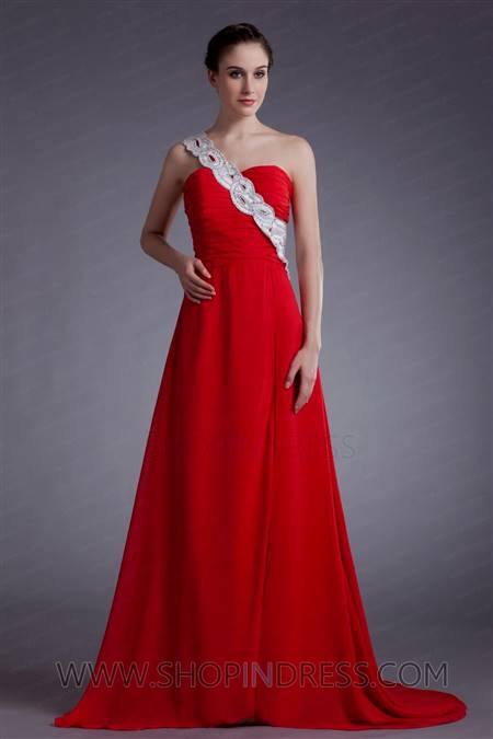 red one shoulder prom dress