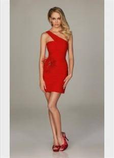 red one shoulder short dress