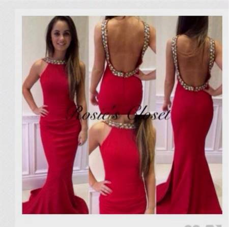 red prom dress with sequins