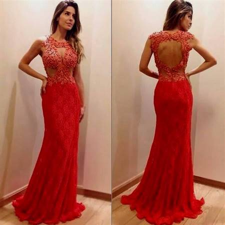 red prom dresses with lace