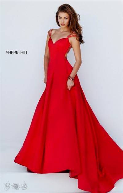 red sherri hill prom dresses