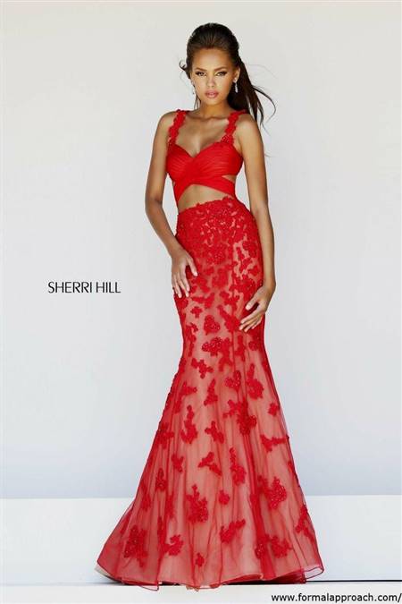 red sherri hill prom dresses