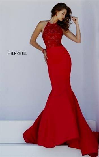 red sherri hill prom dresses mermaid