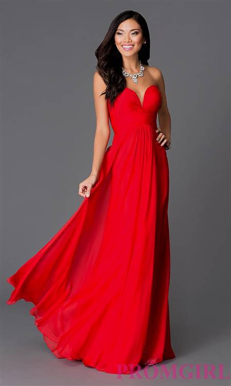 red strapless cocktail dress