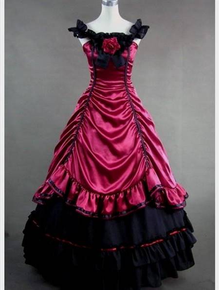 red victorian masquerade ball gowns