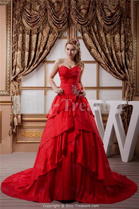 red wedding dresses with sleeves