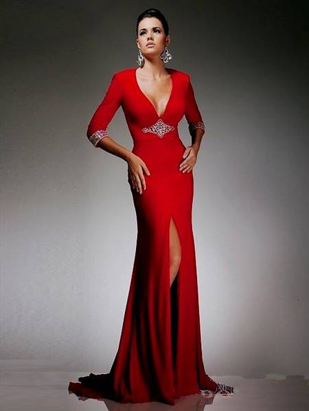 red wedding dresses with sleeves