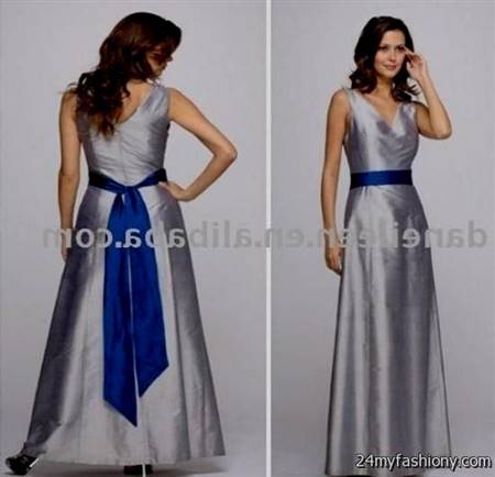 royal blue and silver bridesmaid dresses
