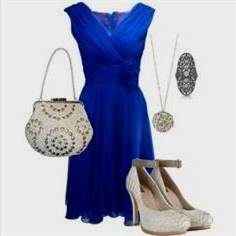 royal blue dress with silver accessories