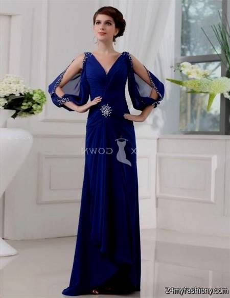 royal blue gowns with sleeves