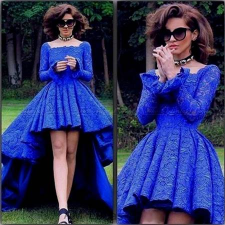 royal blue high low prom dresses