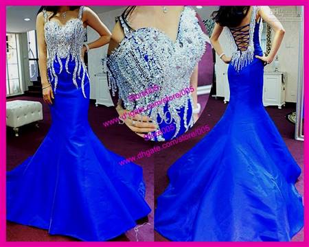 royal blue lace mermaid prom dress