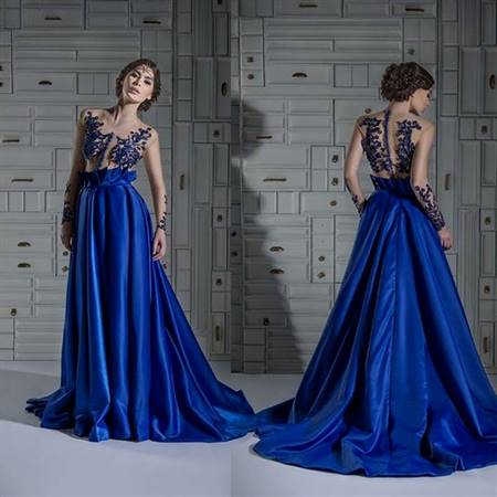 royal blue prom gowns with sleeves