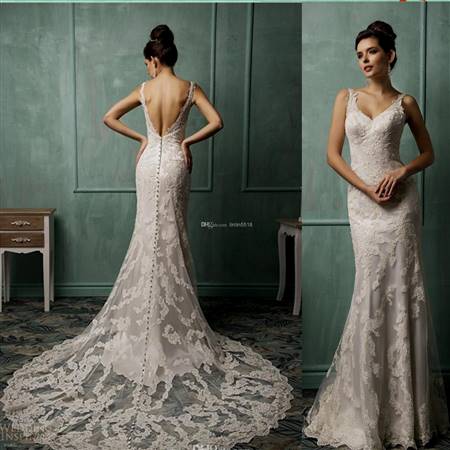 sexy backless lace wedding dress