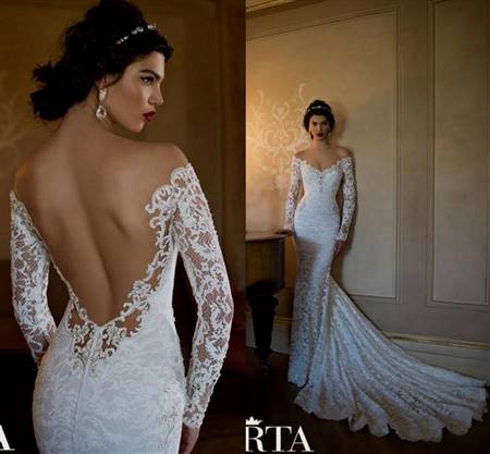 sexy backless lace wedding dress