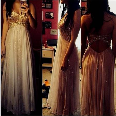 sexy gold prom dresses