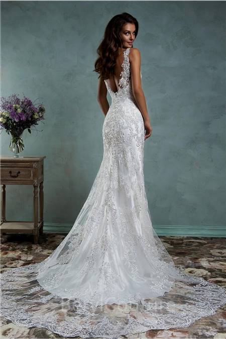sexy lace fishtail wedding dress