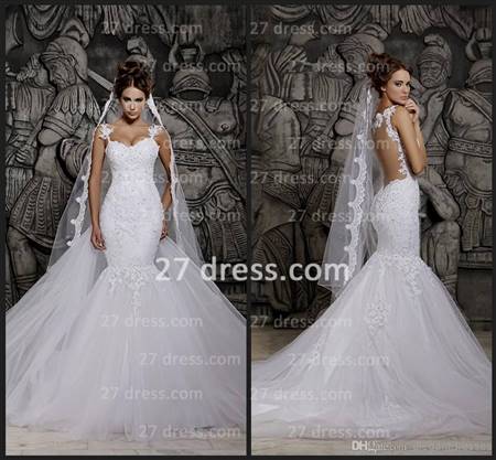 sexy lace fishtail wedding dress