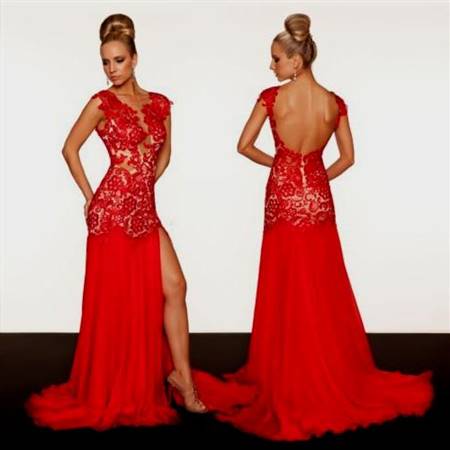 sexy red prom dresses open back