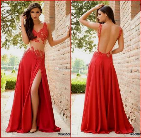 sexy red prom dresses open back