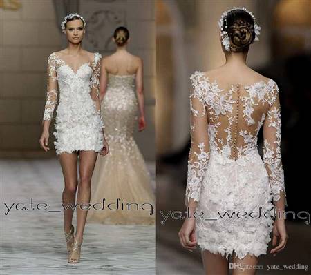 sexy short lace wedding dress