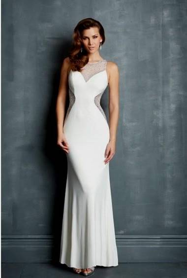 sheer white prom dress