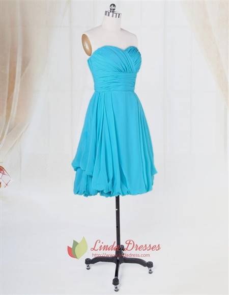 short aqua blue bridesmaid dresses