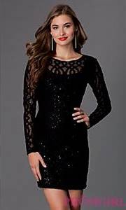 short black prom dress with sleeves