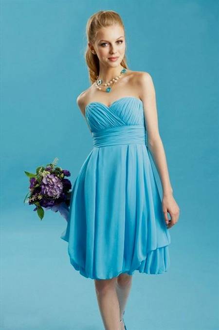short blue beach bridesmaid dresses