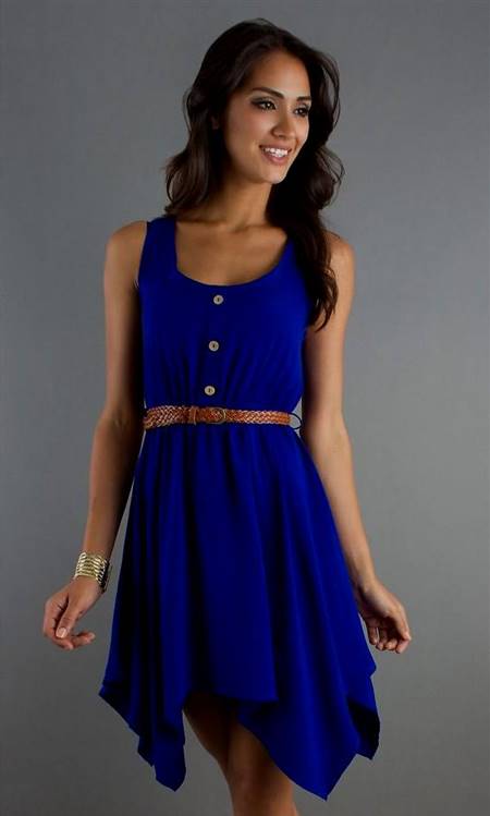 short blue casual dresses