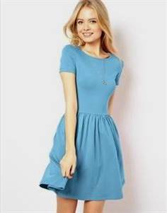 short blue dresses with sleeves
