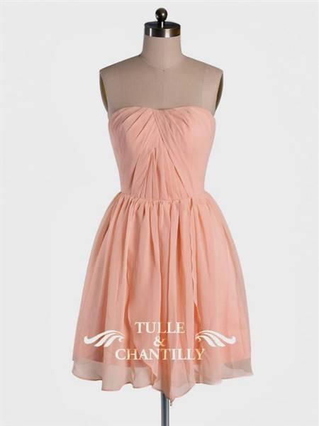 short chiffon coral bridesmaid dresses