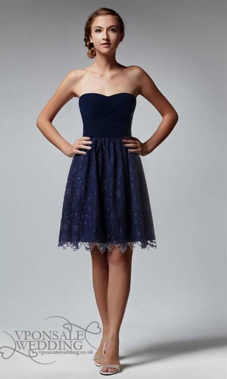 short dark blue bridesmaid dresses