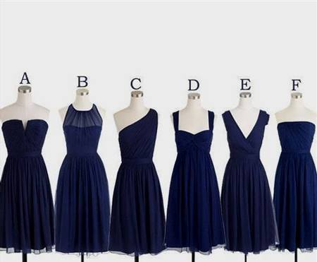 short dark blue bridesmaid dresses