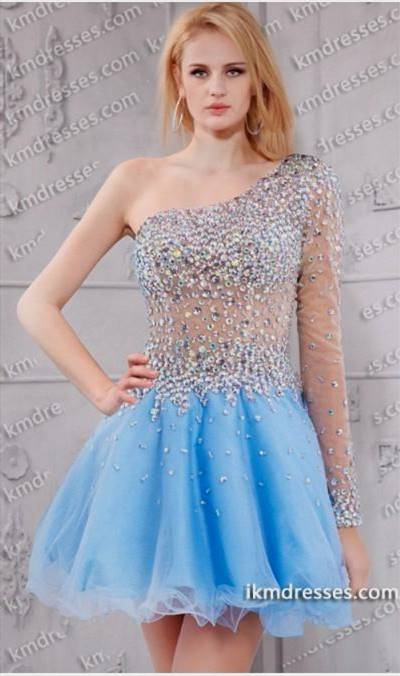 short dress with long sleeves prom