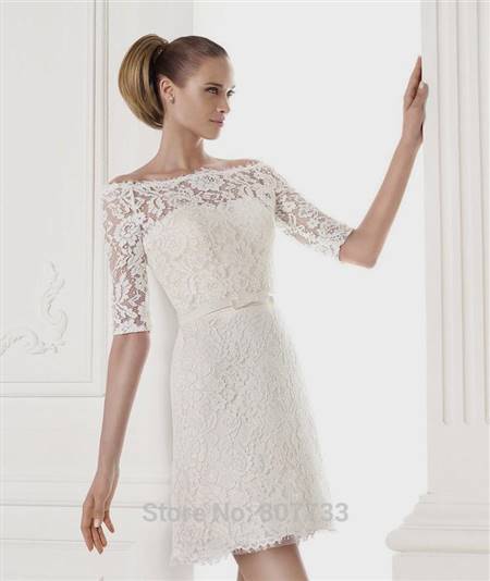 short lace country wedding dress