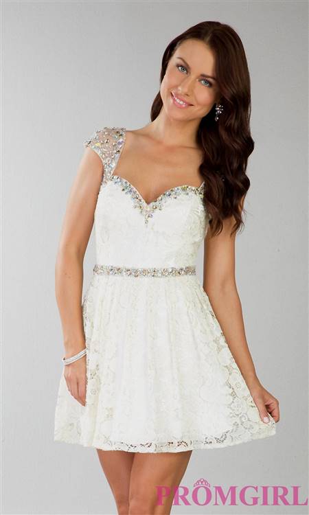 short prom dress with cap sleeves