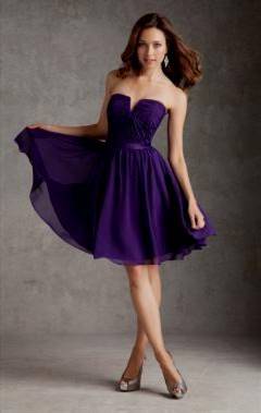 short purple bridesmaid dresses